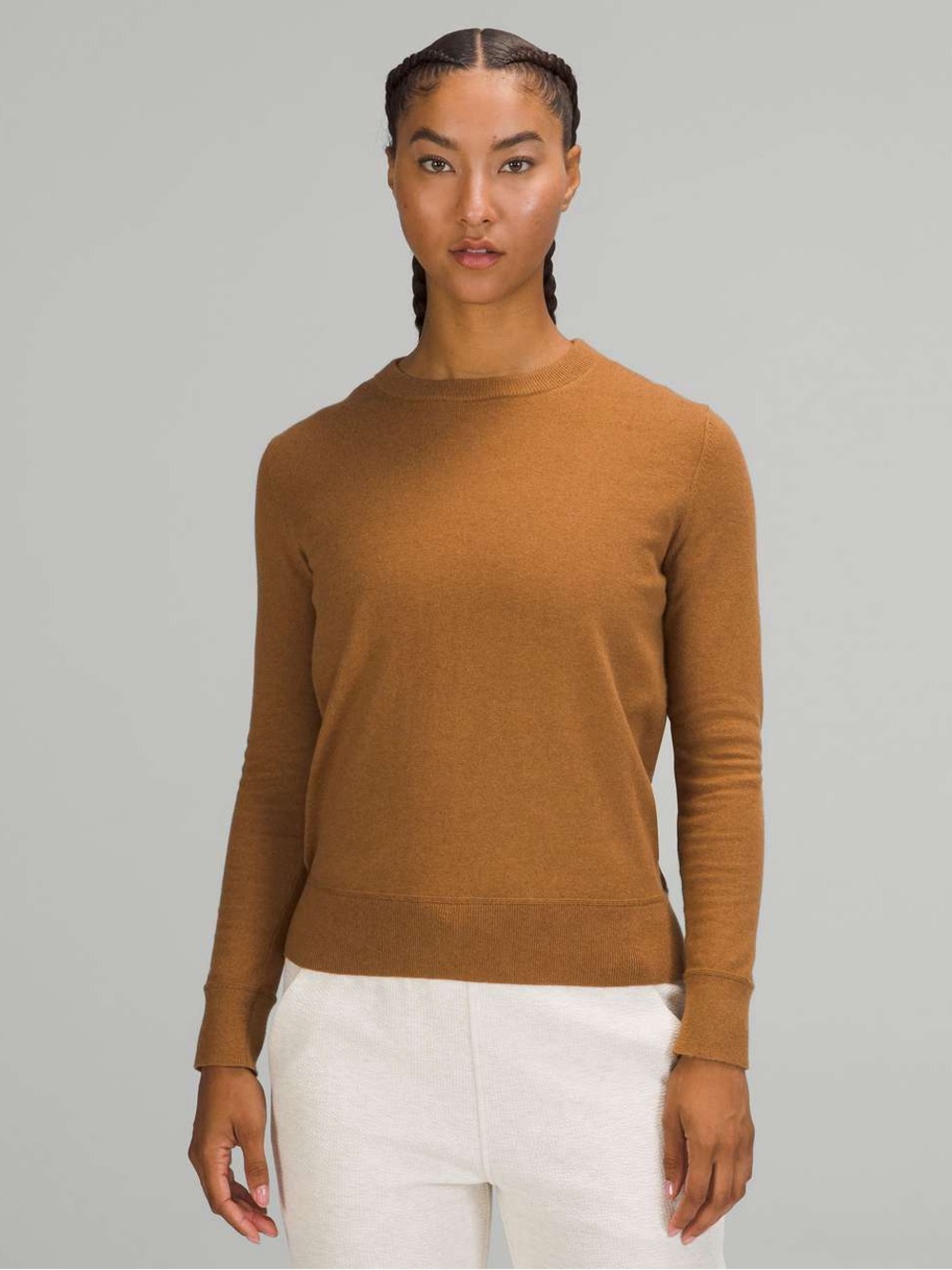 Lululemon Sz 6 Cotton Cashmere Copper Brown Classic Sweater